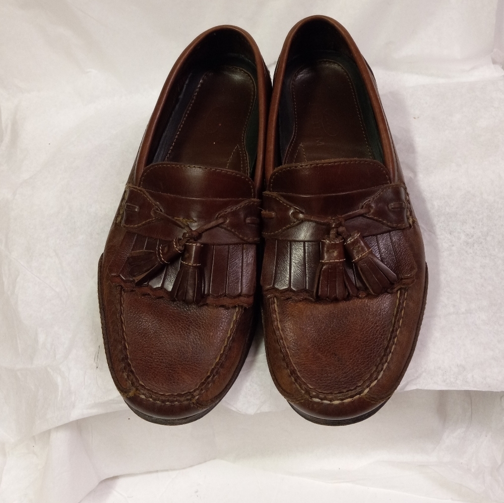 NM Neil Shoes Brown Tassels Slip-on Loafers Leather Size 10.5 D